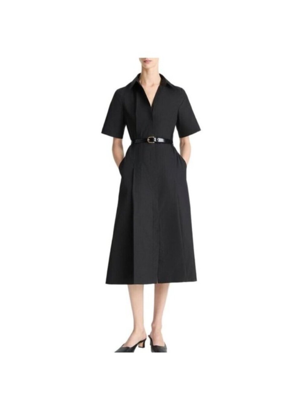 Elegant Black Belted Dress